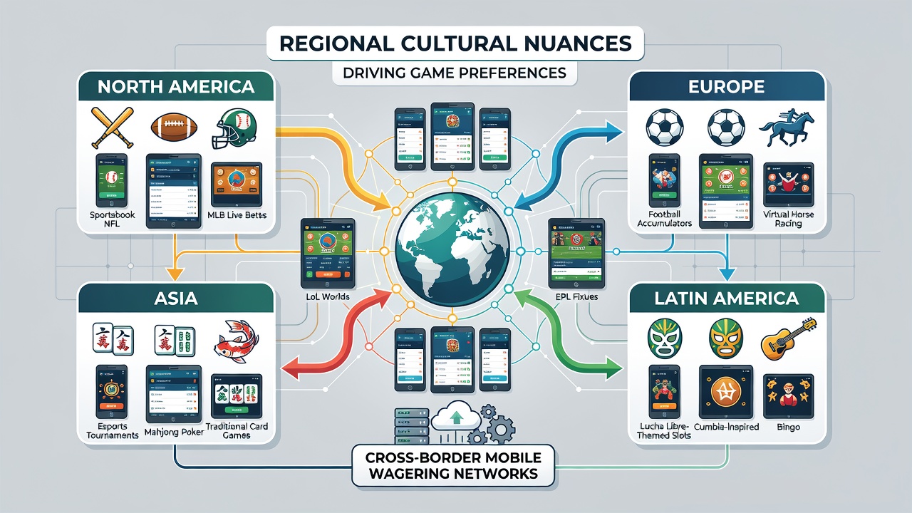 Data visualization of game preference shifts in Latin American and European mobile wagering communities during 2026